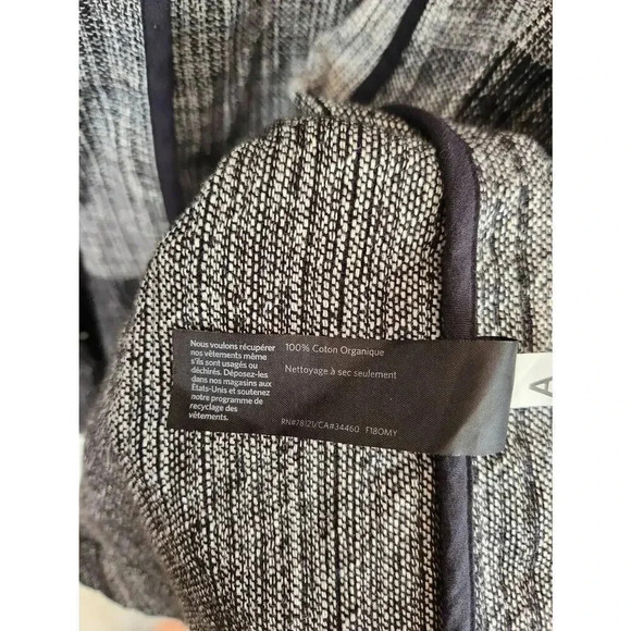 Eileen Fisher Organic Cotton Hazy Blocks Jacket Cardigan Gray Size S/M. - Picture 4 of 6